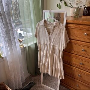 Umgee Beige Tiered Tunic Top